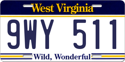 WV license plate 9WY511