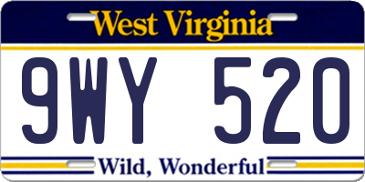 WV license plate 9WY520