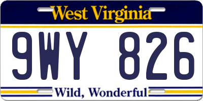 WV license plate 9WY826