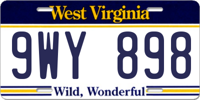 WV license plate 9WY898