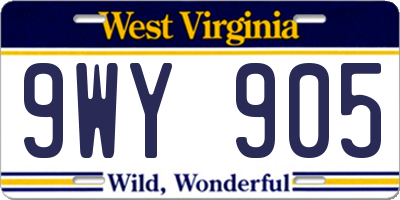 WV license plate 9WY905