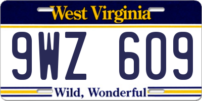 WV license plate 9WZ609