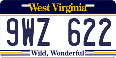 WV license plate 9WZ622