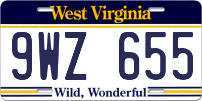 WV license plate 9WZ655