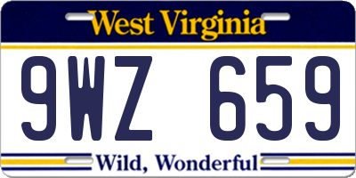 WV license plate 9WZ659