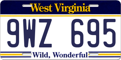 WV license plate 9WZ695