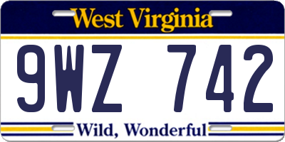 WV license plate 9WZ742