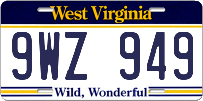 WV license plate 9WZ949