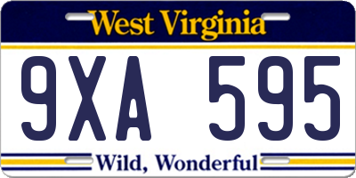 WV license plate 9XA595