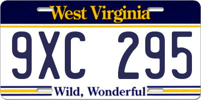 WV license plate 9XC295