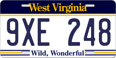 WV license plate 9XE248