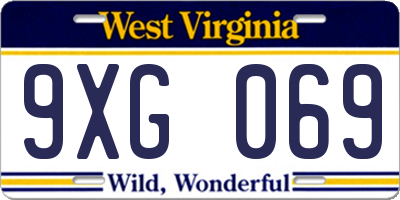 WV license plate 9XG069