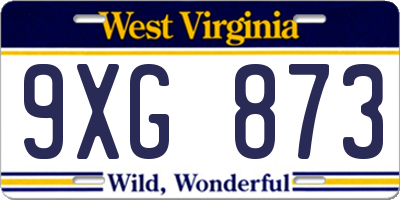 WV license plate 9XG873