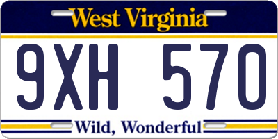 WV license plate 9XH570