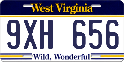 WV license plate 9XH656