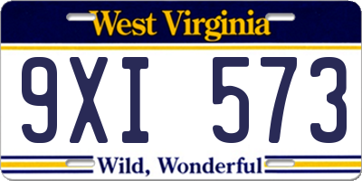 WV license plate 9XI573