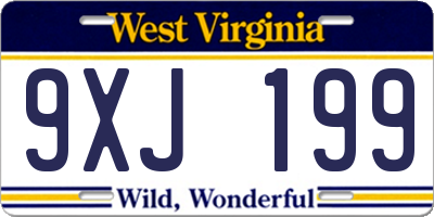 WV license plate 9XJ199