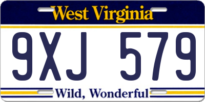 WV license plate 9XJ579