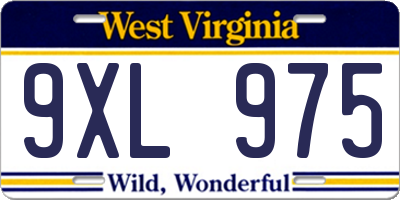 WV license plate 9XL975