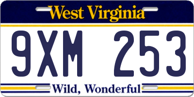 WV license plate 9XM253