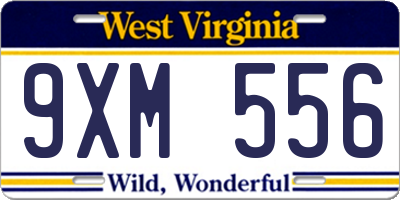 WV license plate 9XM556