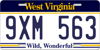 WV license plate 9XM563
