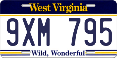 WV license plate 9XM795