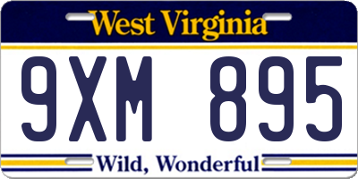 WV license plate 9XM895