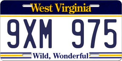 WV license plate 9XM975