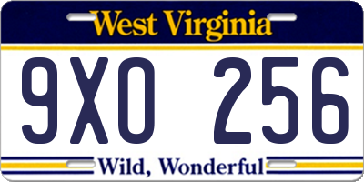 WV license plate 9XO256