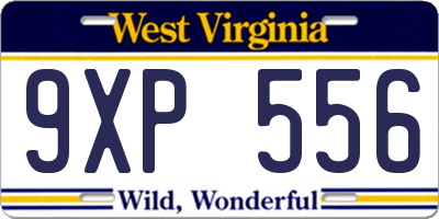 WV license plate 9XP556