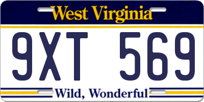 WV license plate 9XT569