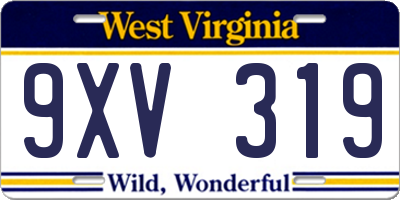 WV license plate 9XV319