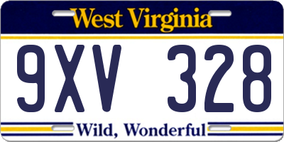 WV license plate 9XV328
