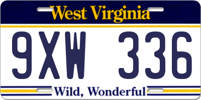 WV license plate 9XW336