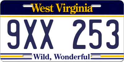 WV license plate 9XX253