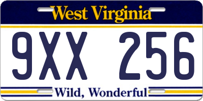 WV license plate 9XX256