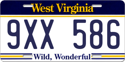 WV license plate 9XX586