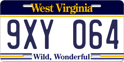 WV license plate 9XY064