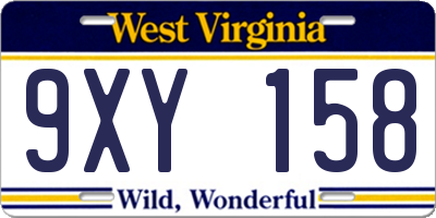 WV license plate 9XY158