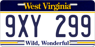 WV license plate 9XY299