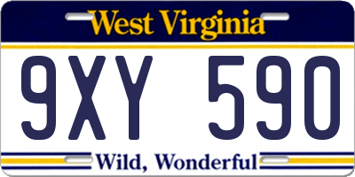 WV license plate 9XY590