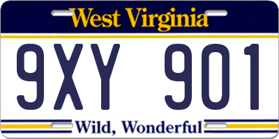 WV license plate 9XY901