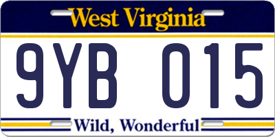 WV license plate 9YB015