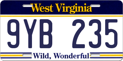 WV license plate 9YB235