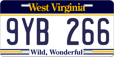 WV license plate 9YB266