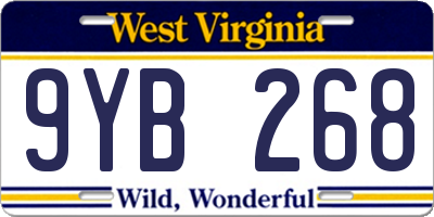 WV license plate 9YB268