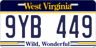 WV license plate 9YB449
