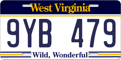 WV license plate 9YB479