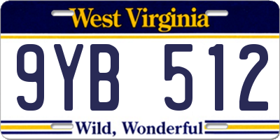 WV license plate 9YB512